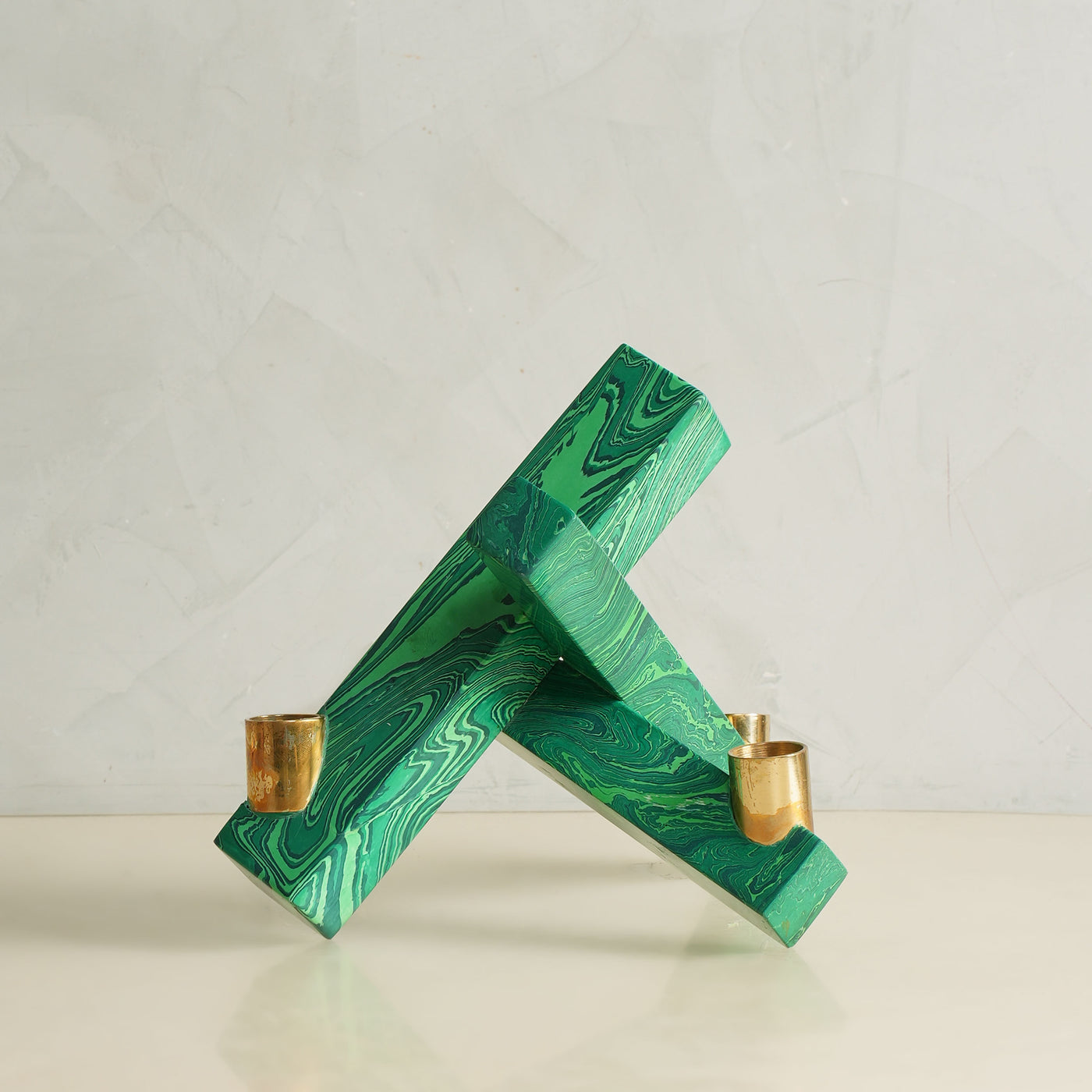 Small Resin Assemblage Candle Stand