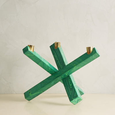 Large Resin Assemblage Candle Stand