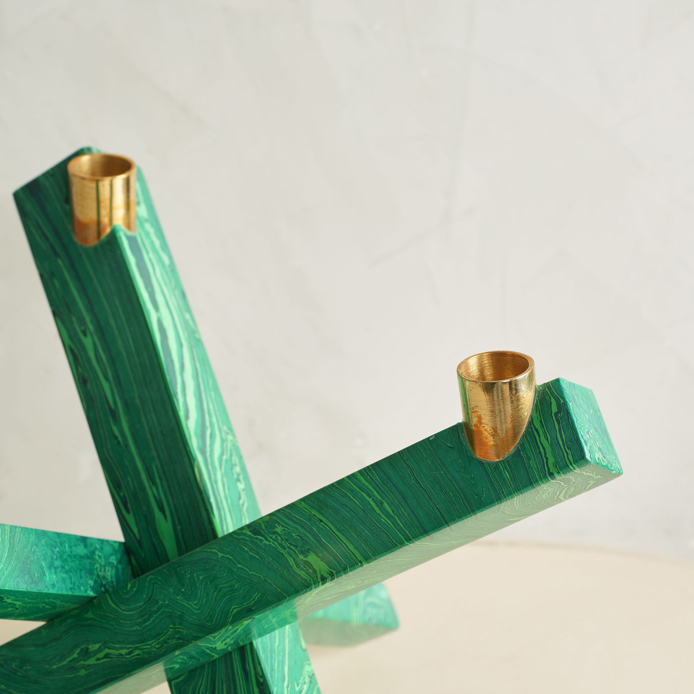 Large Resin Assemblage Candle Stand