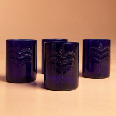 Ecru Cobalt Palm Tumbler