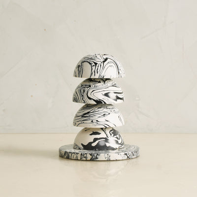 Black & White Half Ball Candle Stand