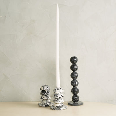 Black & White Half Ball Candle Stand