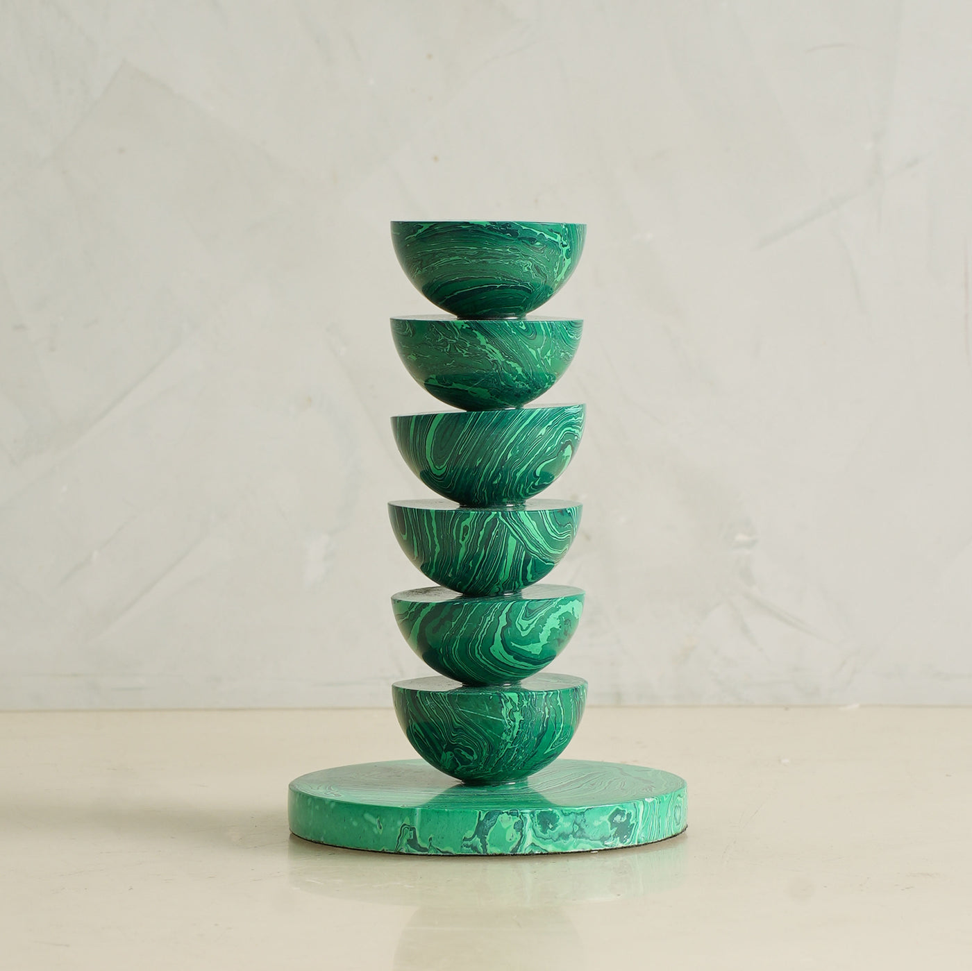 Half Ball Green Candle Stand