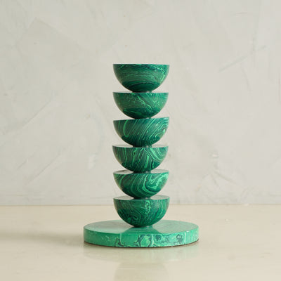 Half Ball Green Candle Stand