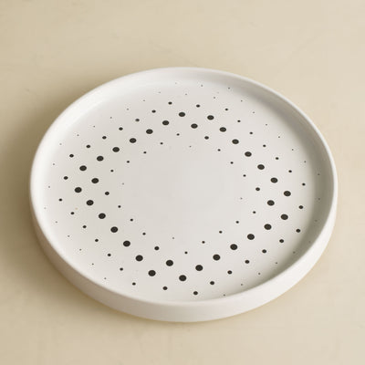 Black Pixel Dot Holiday Plate