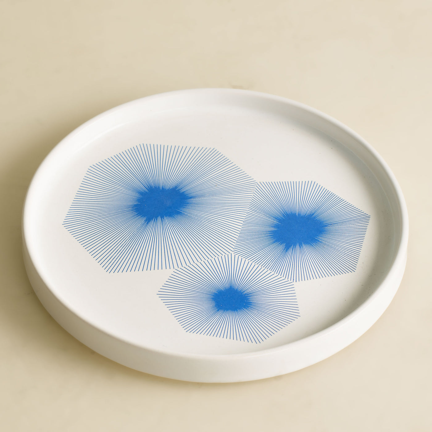 Blue Crystal Line Holiday Plate