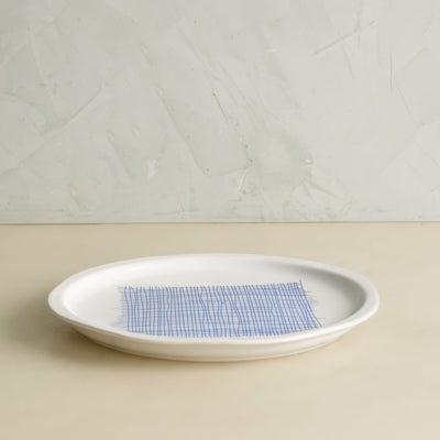 Blue Line Scribble Holiday Plate