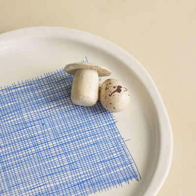 Blue Line Scribble Holiday Plate