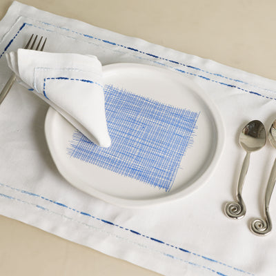 Blue Line Scribble Holiday Plate