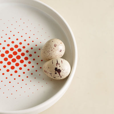 Red Pixel Dot Holiday Plate