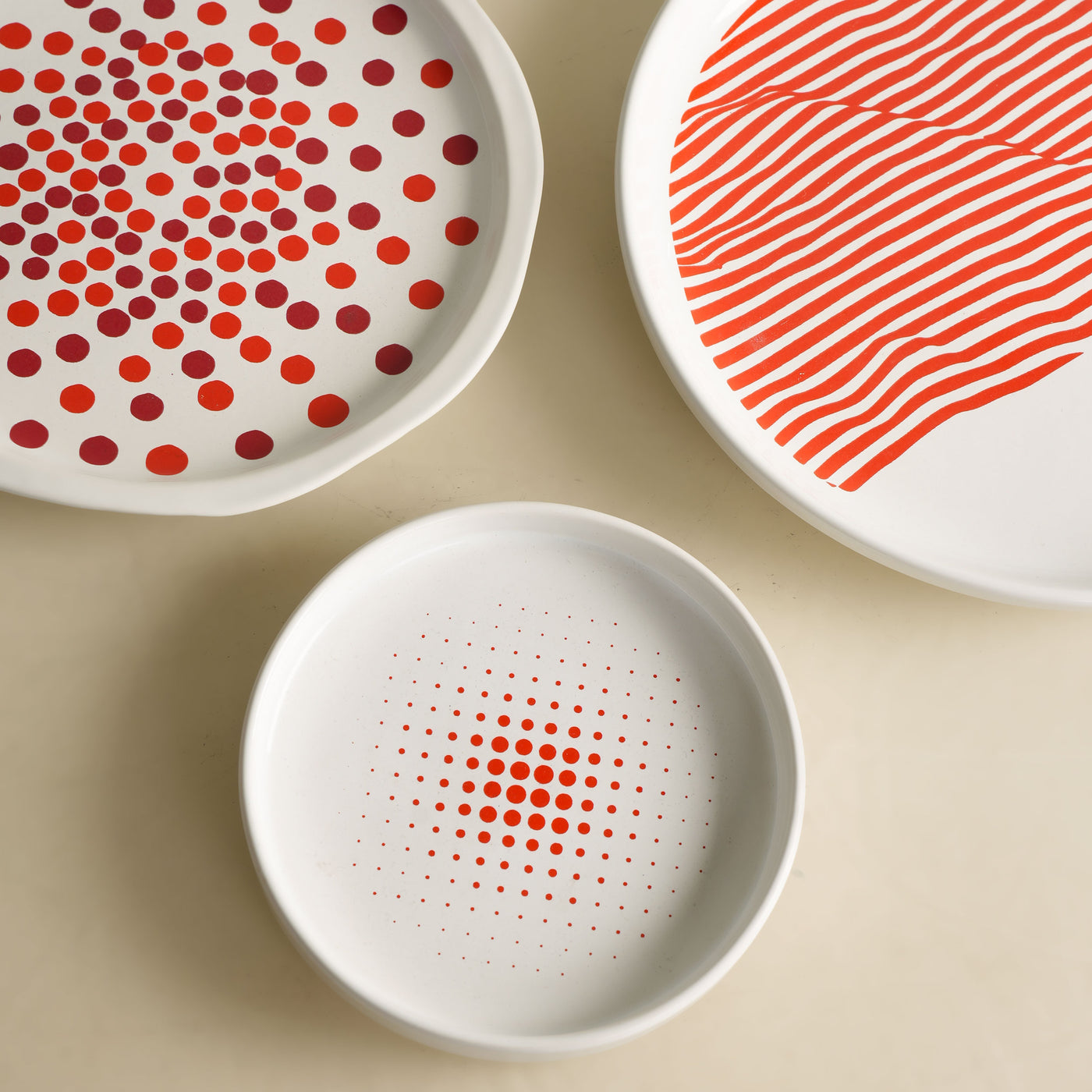 Red Pixel Dot Holiday Plate