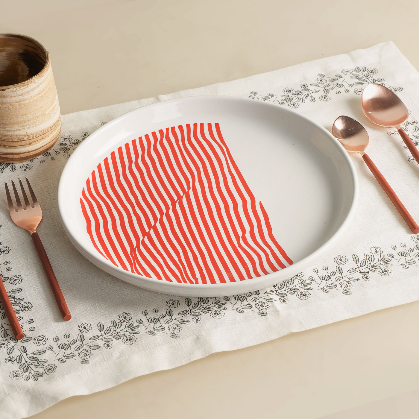 Red Waves Holiday Side Plate
