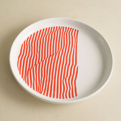 Red Waves Holiday Side Plate