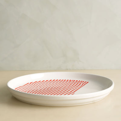 Red Waves Holiday Side Plate