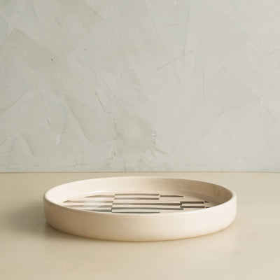 Thick Line Grid Holiday Plate