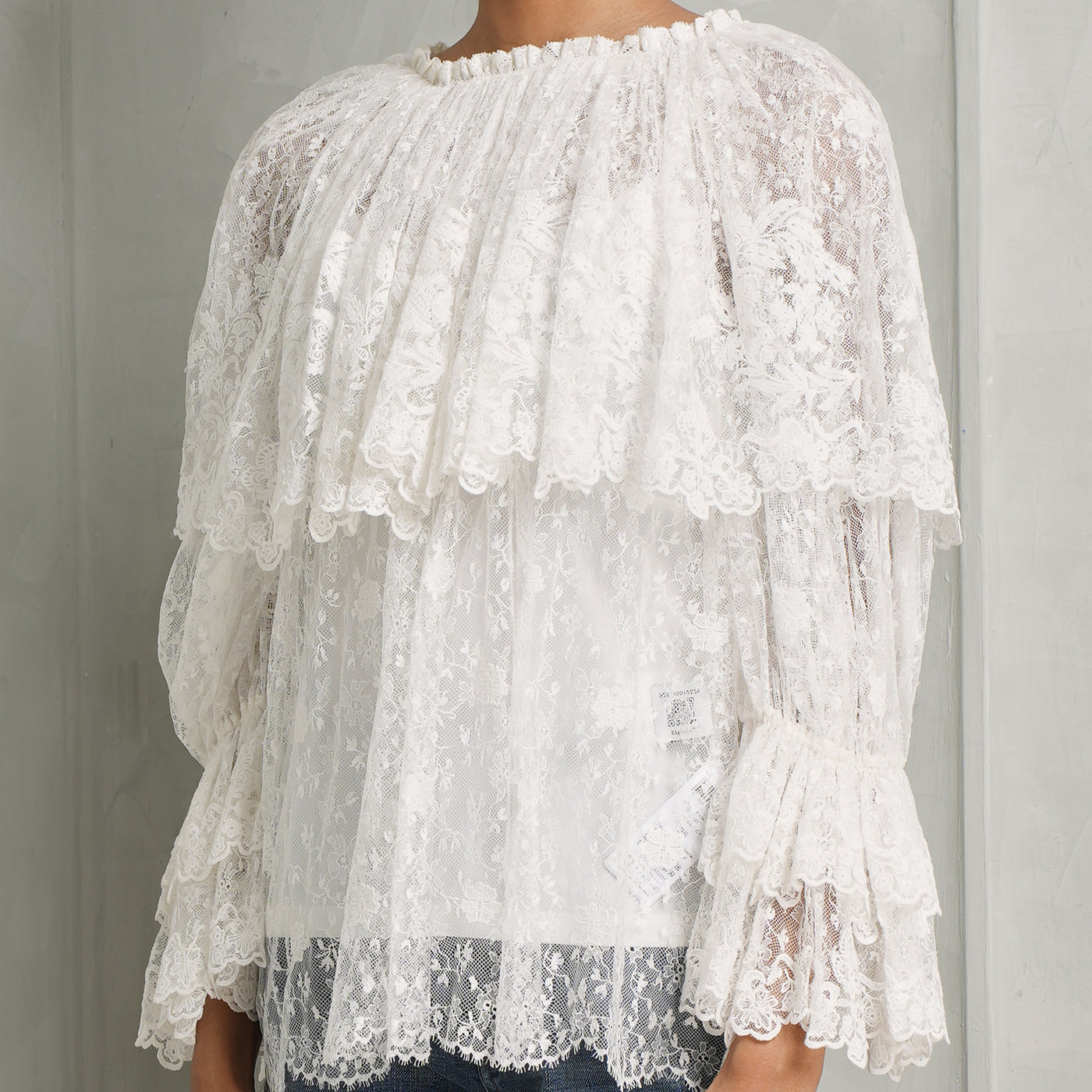 Gathered Lace Top