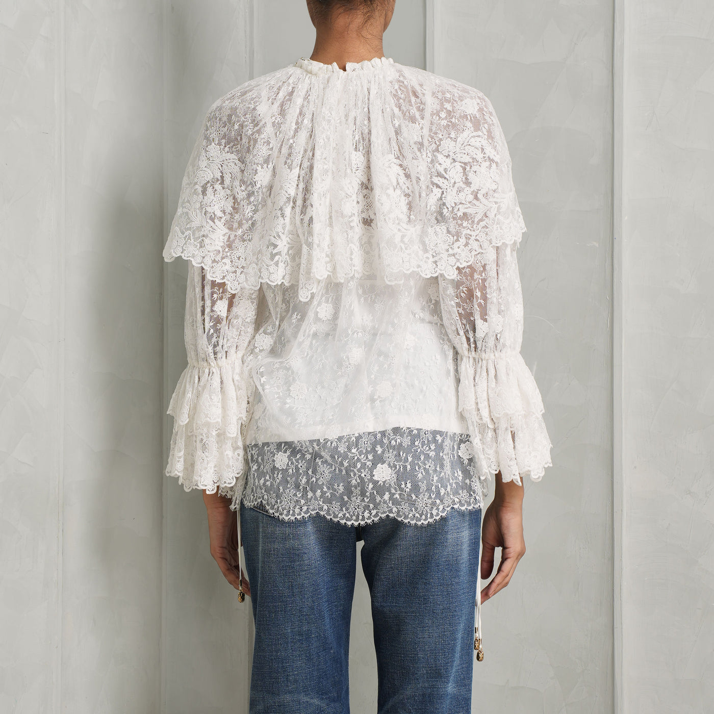 Gathered Lace Top