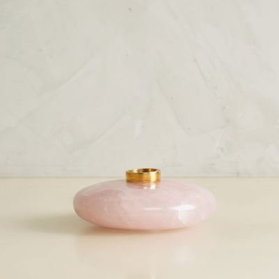 Idli Pink Quartz Candle Holder