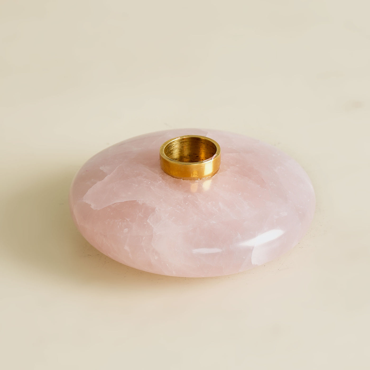 Idli Pink Quartz Candle Holder