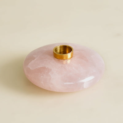 Idli Pink Quartz Candle Holder