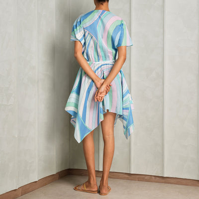 PUCCI Short Sleeves Printed Asymmetric Dress