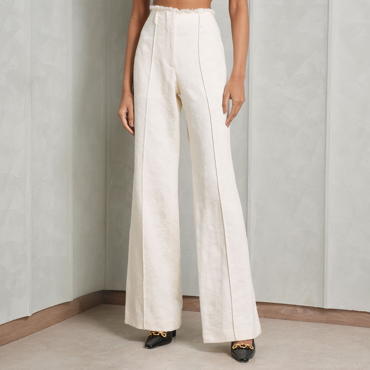 ALEXIS Ivory white Brocade tailored stevi pants