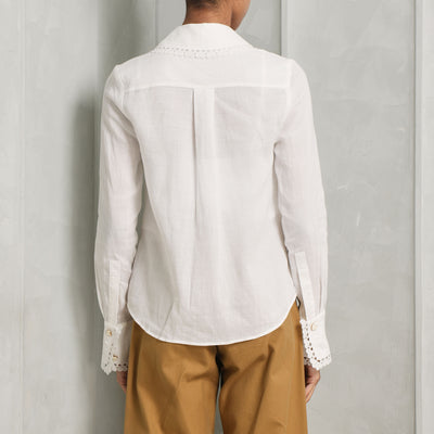 Crush Ramie Embroidered Shirt