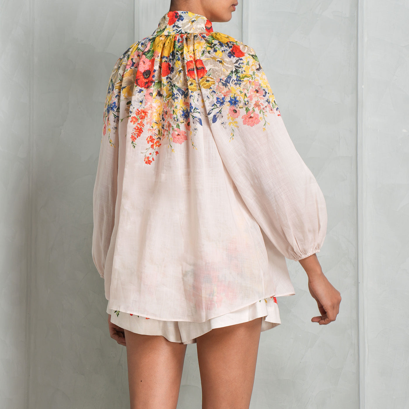 ZIMMERMANN alight billow floral cotton blouse