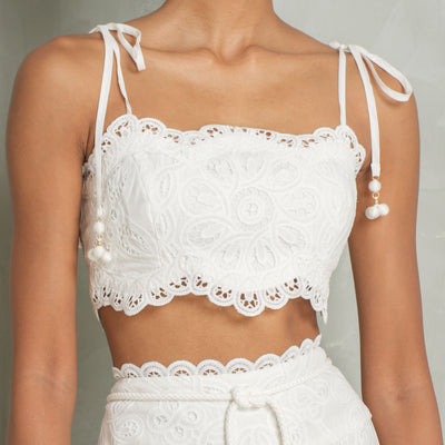 ZIMMERMANN Cropped Ottie Embroidered Bodice