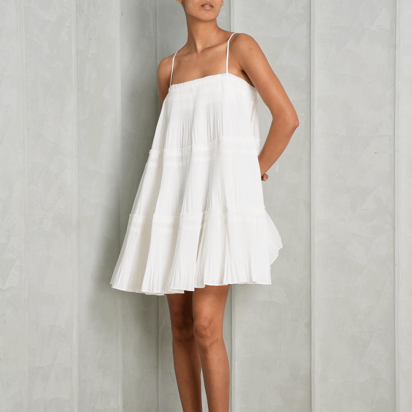 Flowy mini dress in white acler le mill
