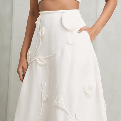 ZIMMERMANN white cotton midi skirt