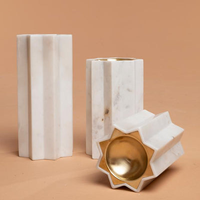 marble candle stands for home decor 