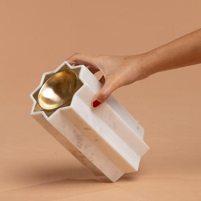 marble candle stands by Ecru at Le MIll