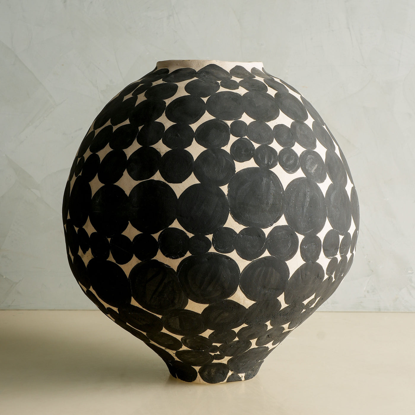 Large Matte Dot Moon Jar