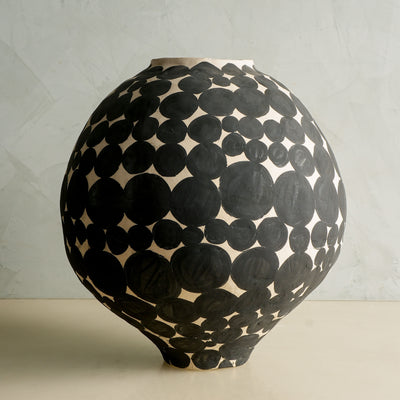 Large Matte Dot Moon Jar