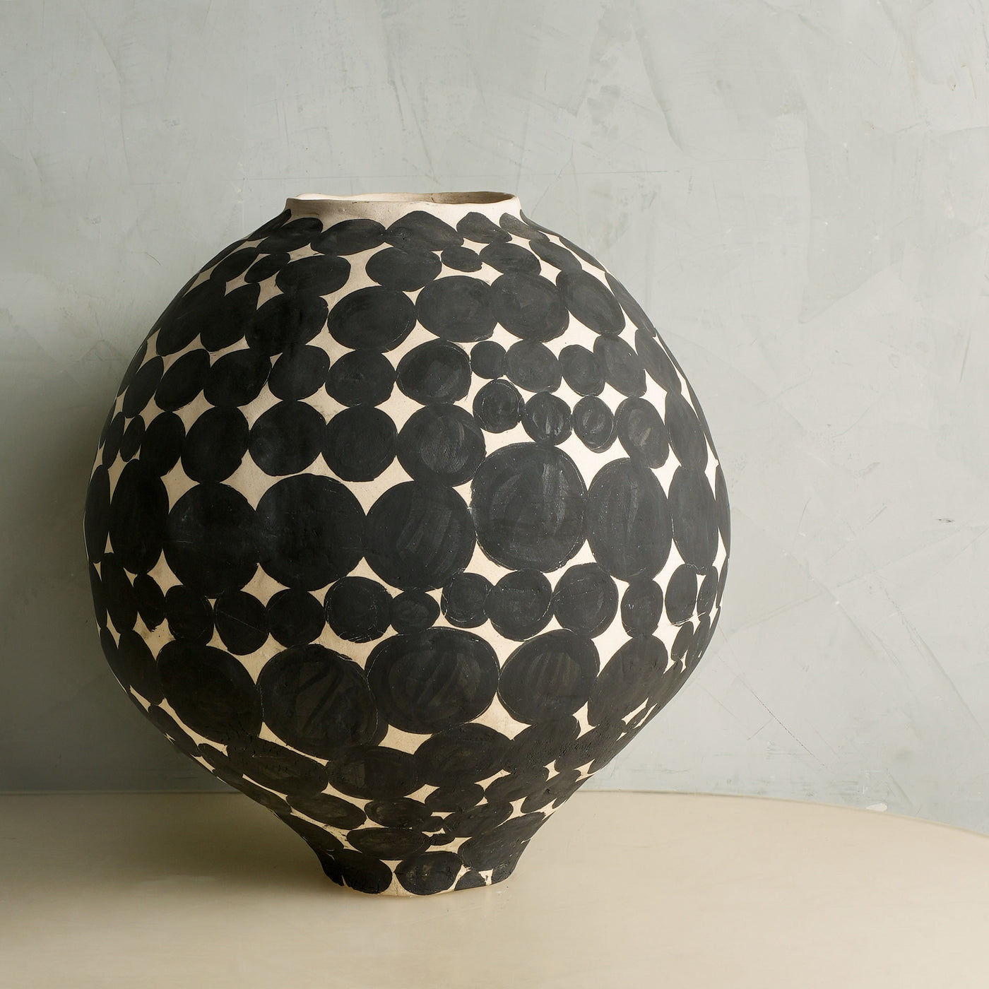 Large Matte Dot Moon Jar
