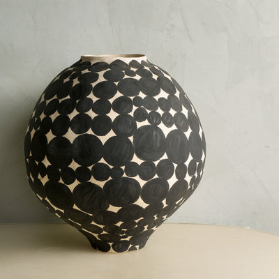 Large Matte Dot Moon Jar