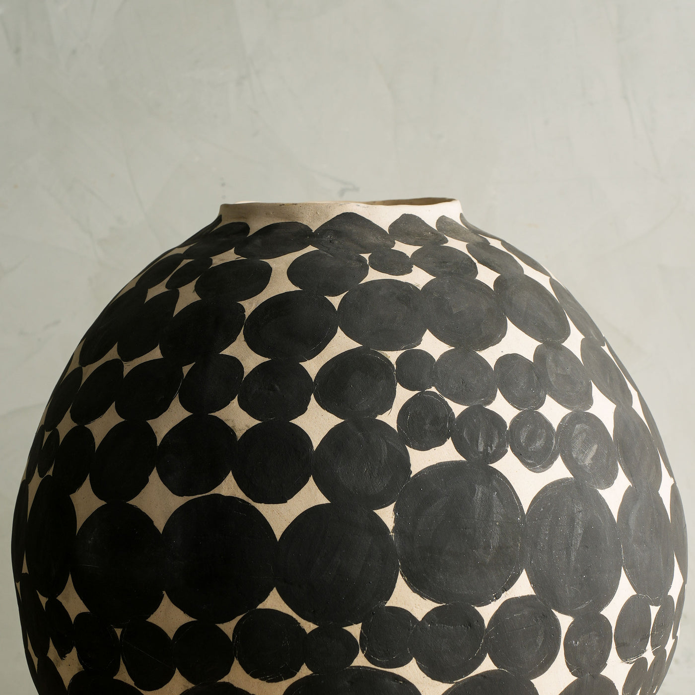 Large Matte Dot Moon Jar