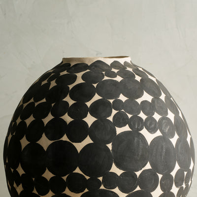 Large Matte Dot Moon Jar