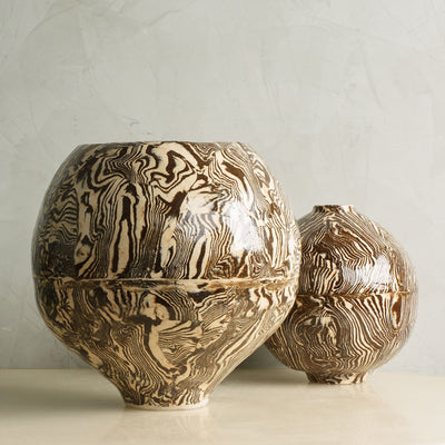 Large V shape moon jar