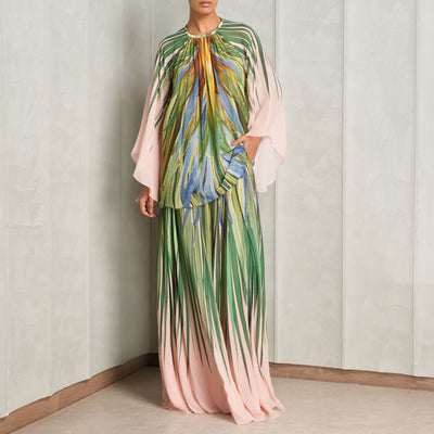 multicolor chiffon pants