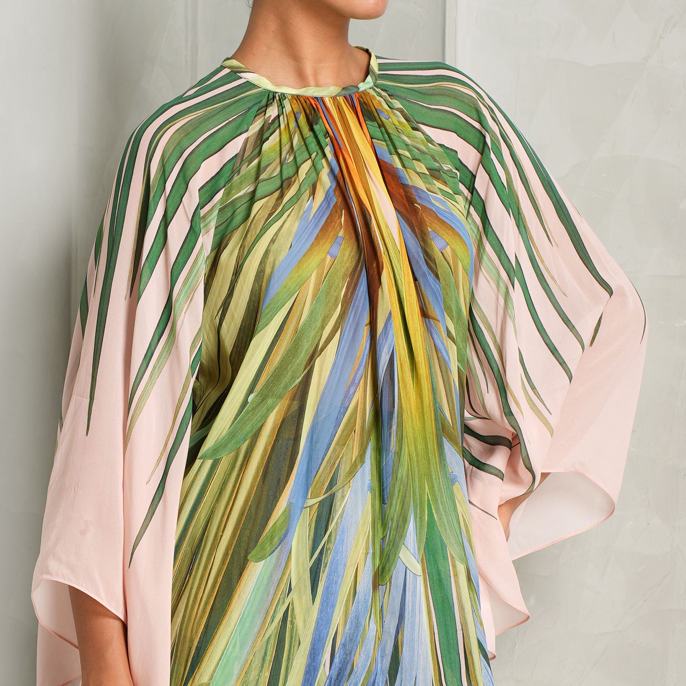 leaf printed chiffon top elie saab