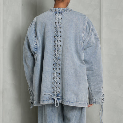 ROTATE BIRGER CHRISTENSEN denim blue laced oversized jacket set