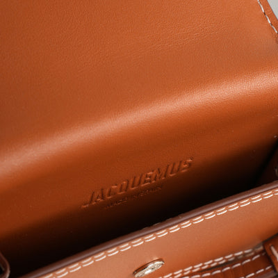 JACQUEMUS le posrt azure envelope wallet mini bag brown leather