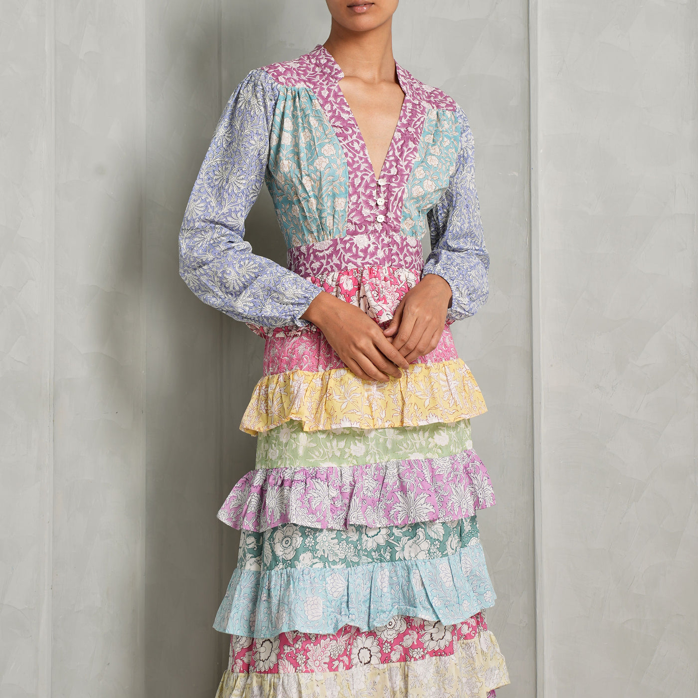 THE PDKF STORE Mumbai Ruffled multicolored  Dress