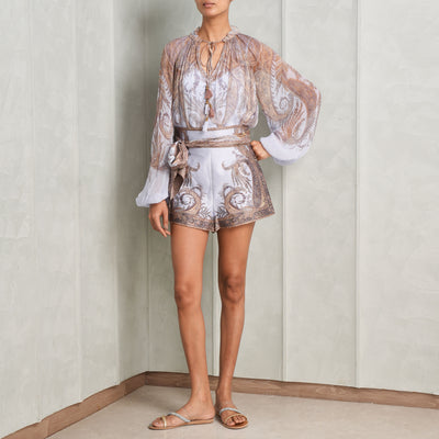 lilac paisley hypnotic billow blouse zimmermann