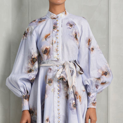zimmermann le mill lilac hypnotic button dress