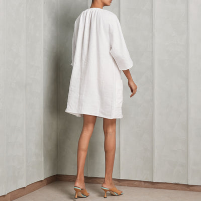 VARANA white linen tunic dress