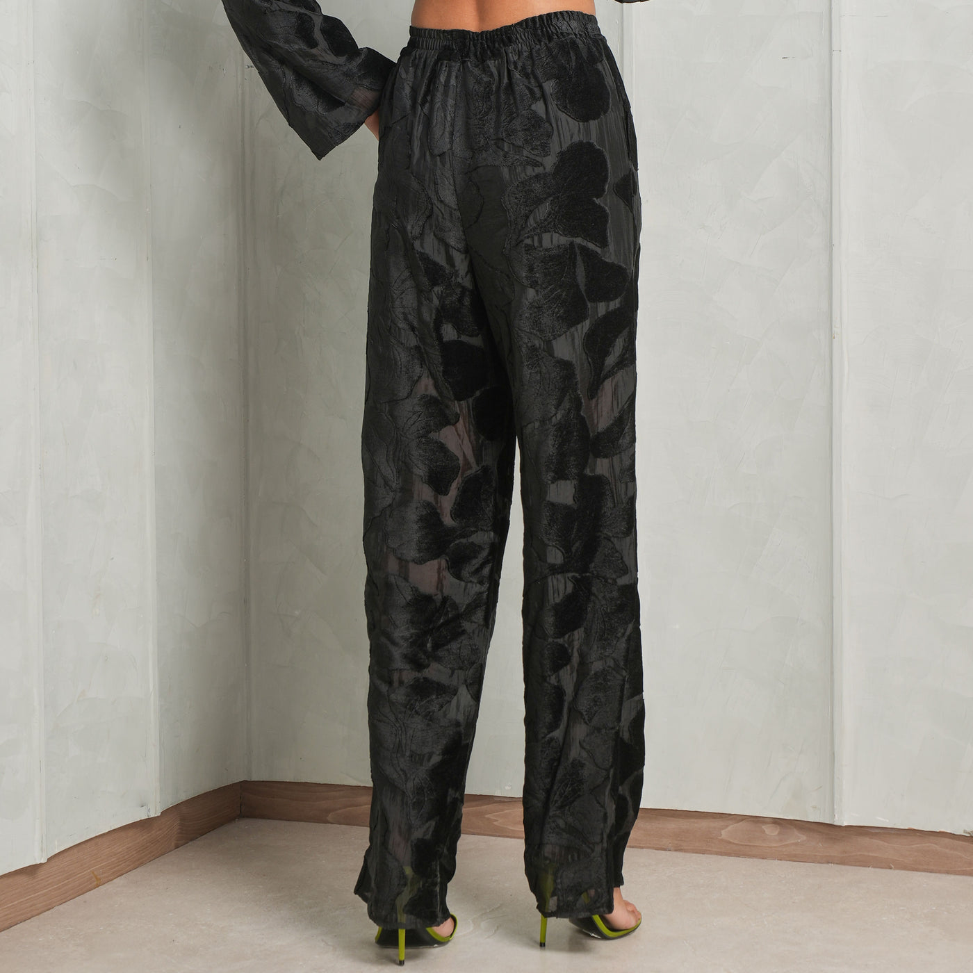 LouLou Black Velvet Pants for Women