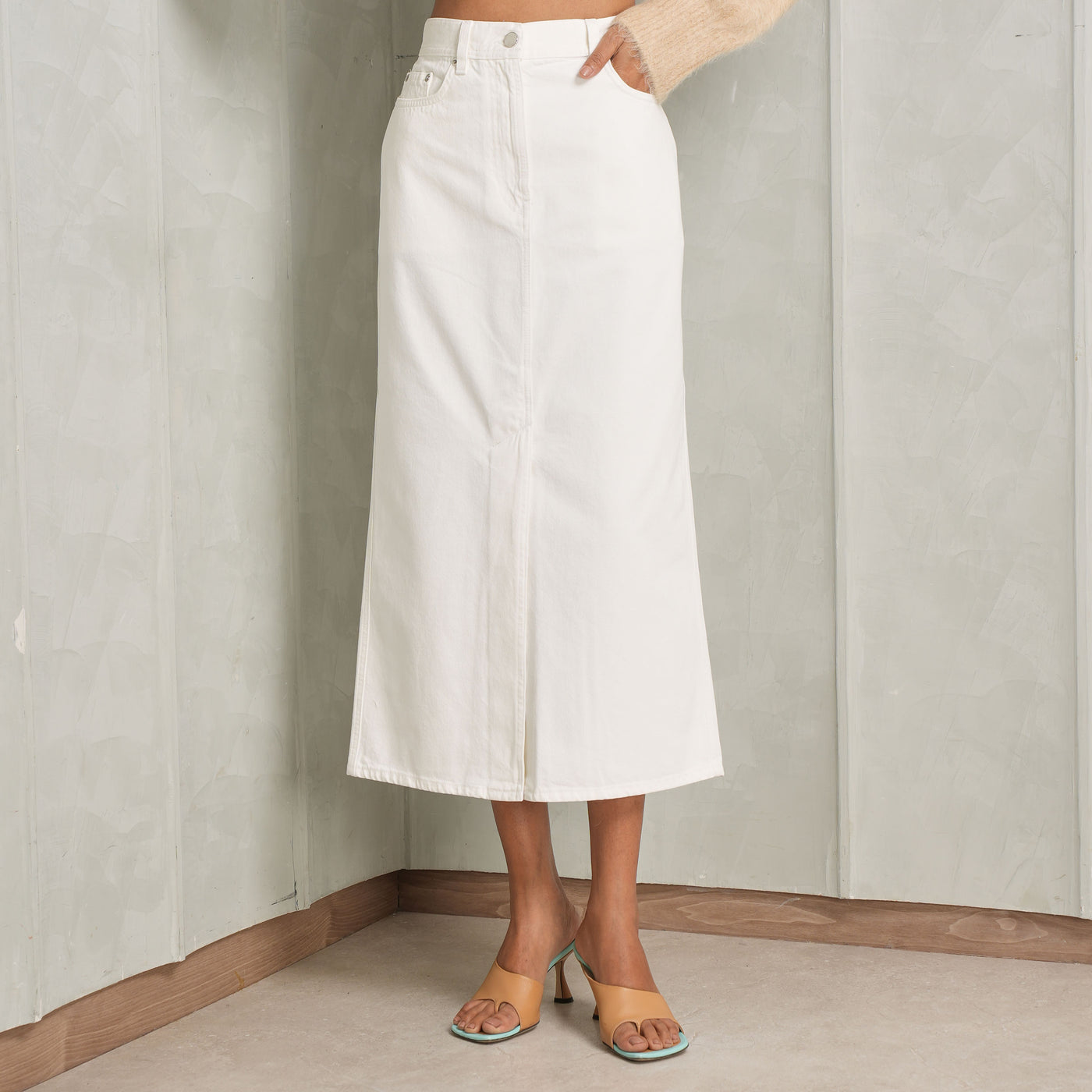 LouLou White Denim Skirt